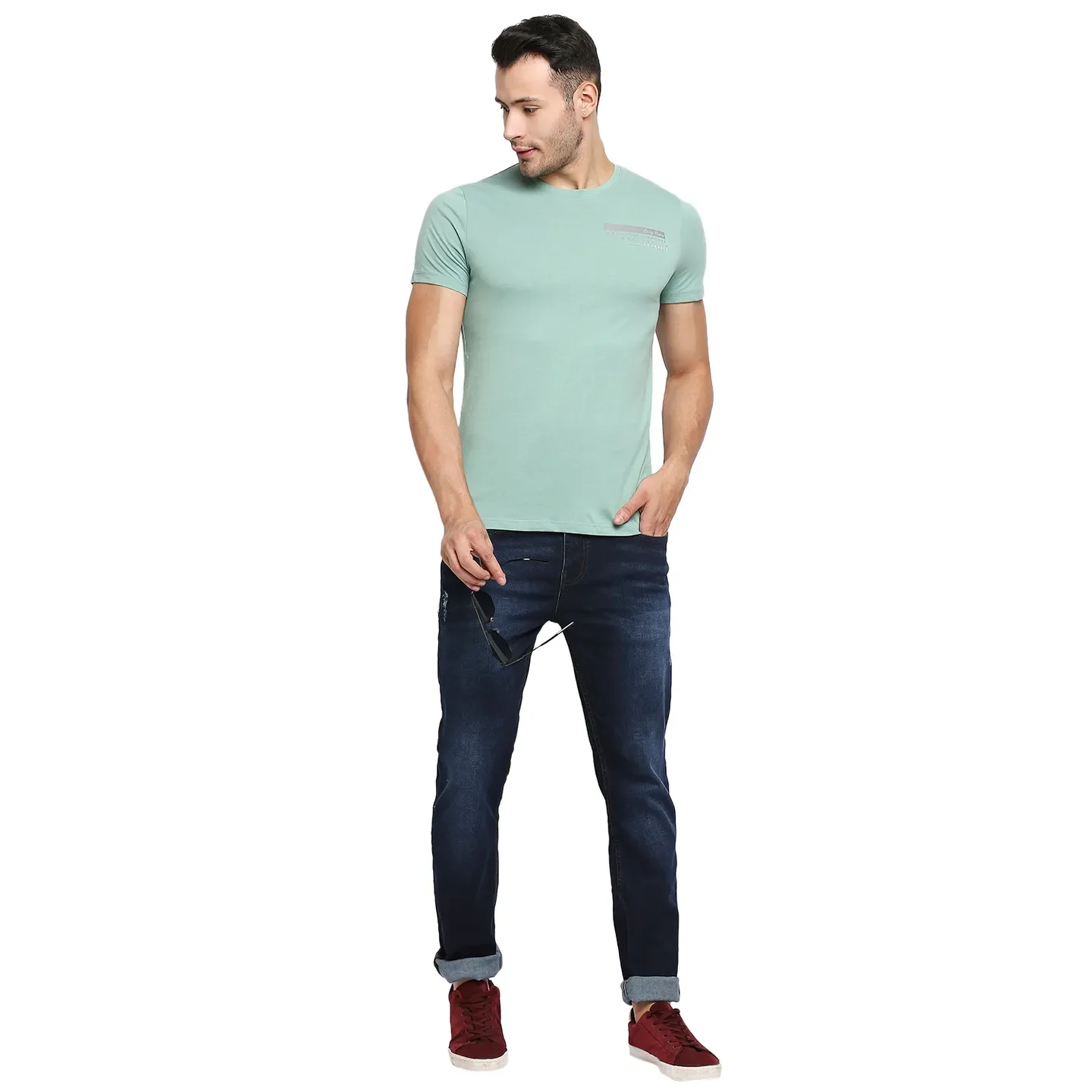 Green Regular Fit Men's Short Sleeves T-Shirt by Being Human Clothing - Image 6