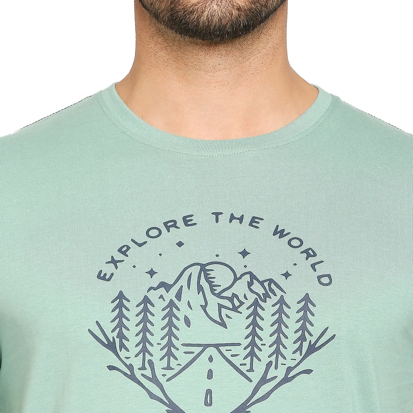 Green Regular Fit Men's Short Sleeves T-Shirt by Being Human Clothing - Image 3