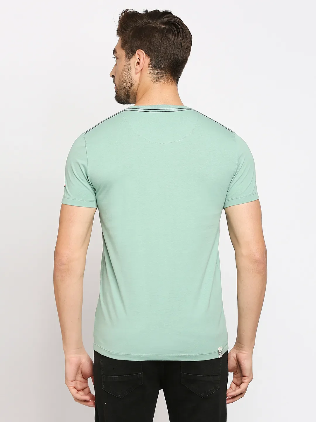 Green Regular Fit Men's Short Sleeves T-Shirt by Being Human Clothing - Image 6