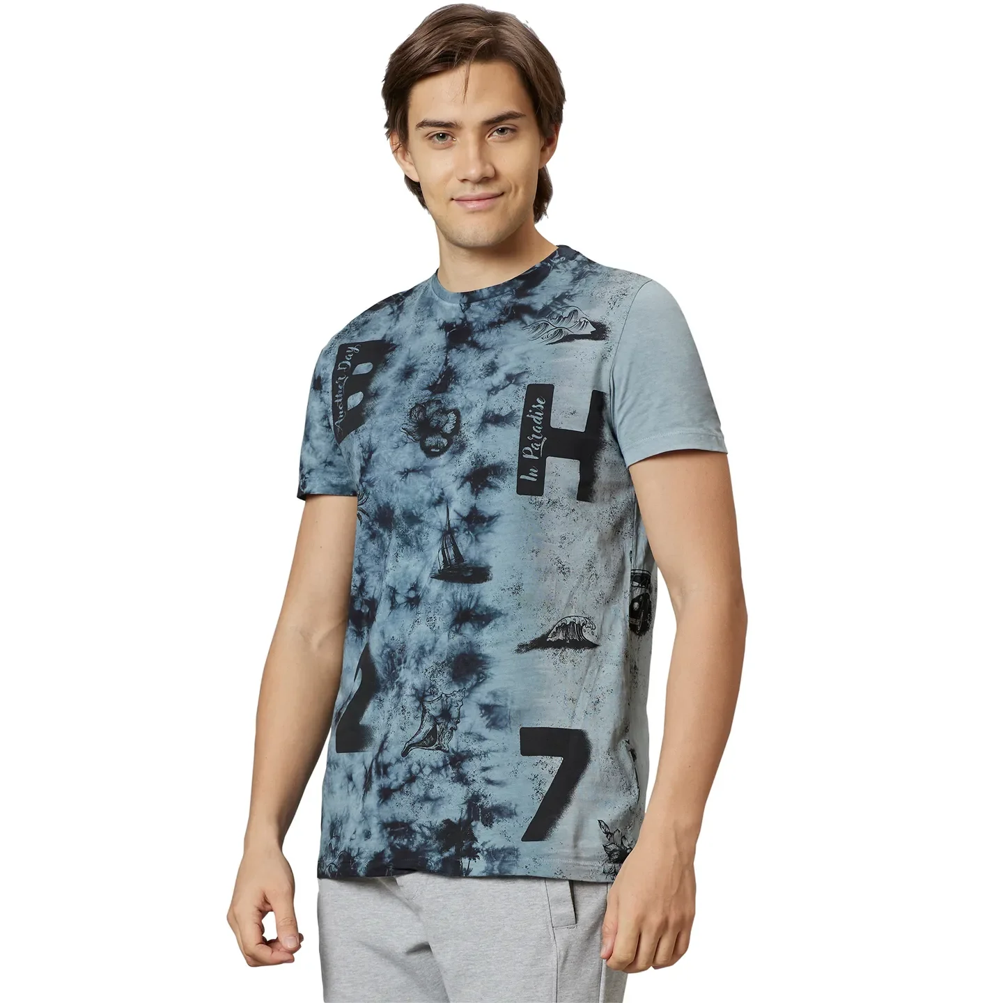 Grey Regular Fit Men's Short Sleeves T-Shirt by Being Human Clothing - Image 3