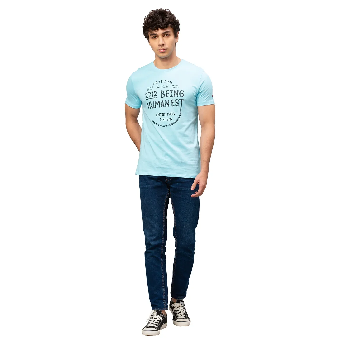 Grey Regular Fit Men's Short Sleeves T-Shirt by Being Human Clothing - Image 5