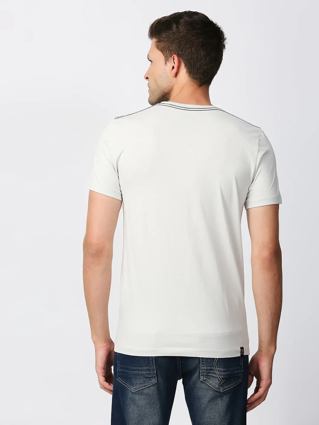 Grey Regular Fit Men's Short Sleeves T-Shirt by Being Human Clothing - Image 4
