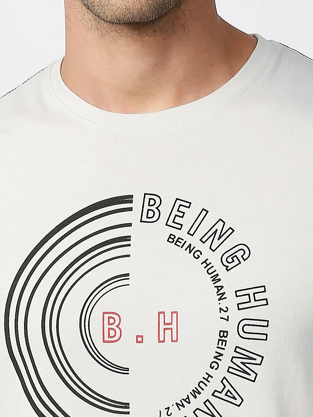 Grey Regular Fit Men's Short Sleeves T-Shirt by Being Human Clothing - Image 5