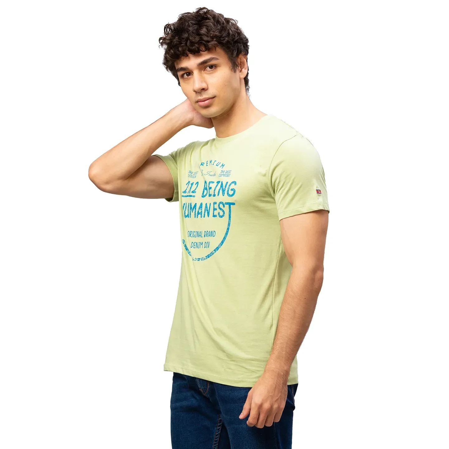 Green Regular Fit Men's Short Sleeves T-Shirt by Being Human Clothing - Image 4