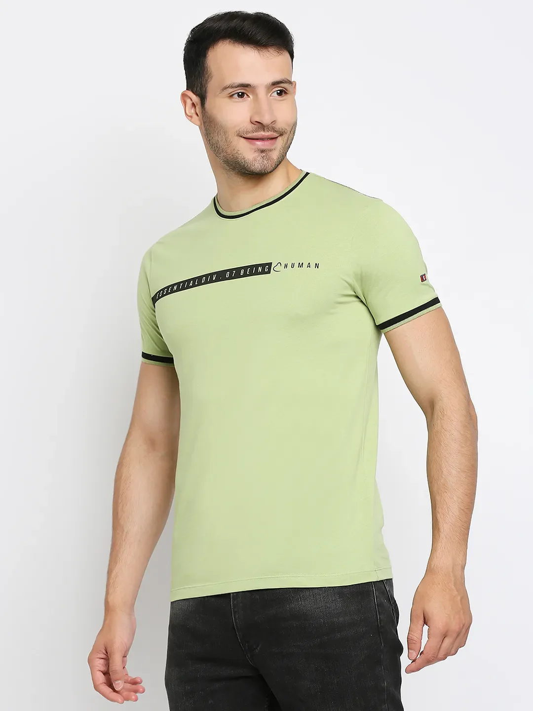 Green Regular Fit Men's Short Sleeves T-Shirt by Being Human Clothing - Image 10