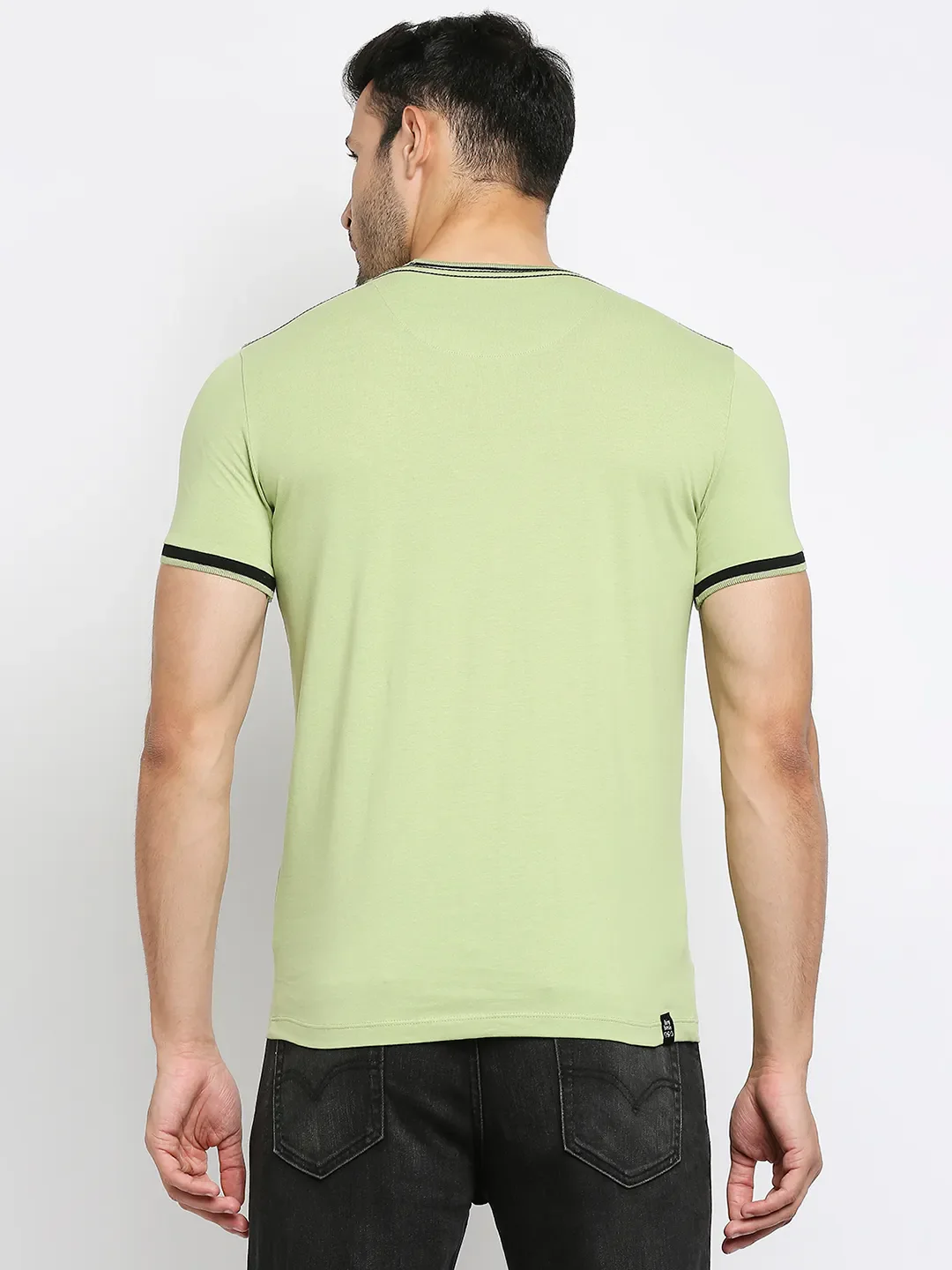 Green Regular Fit Men's Short Sleeves T-Shirt by Being Human Clothing - Image 4