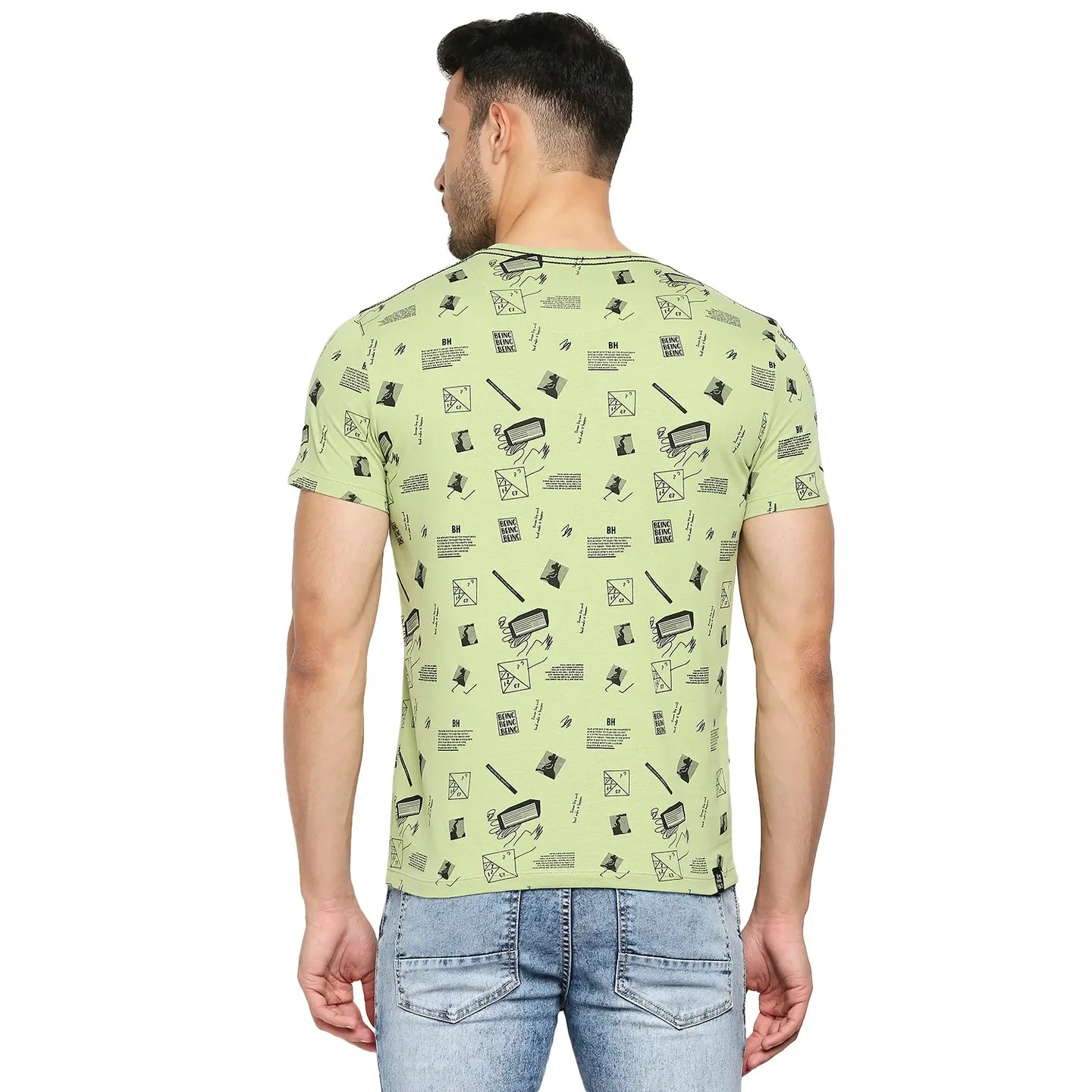 Green Regular Fit Men's Short Sleeves T-Shirt by Being Human Clothing - Image 11