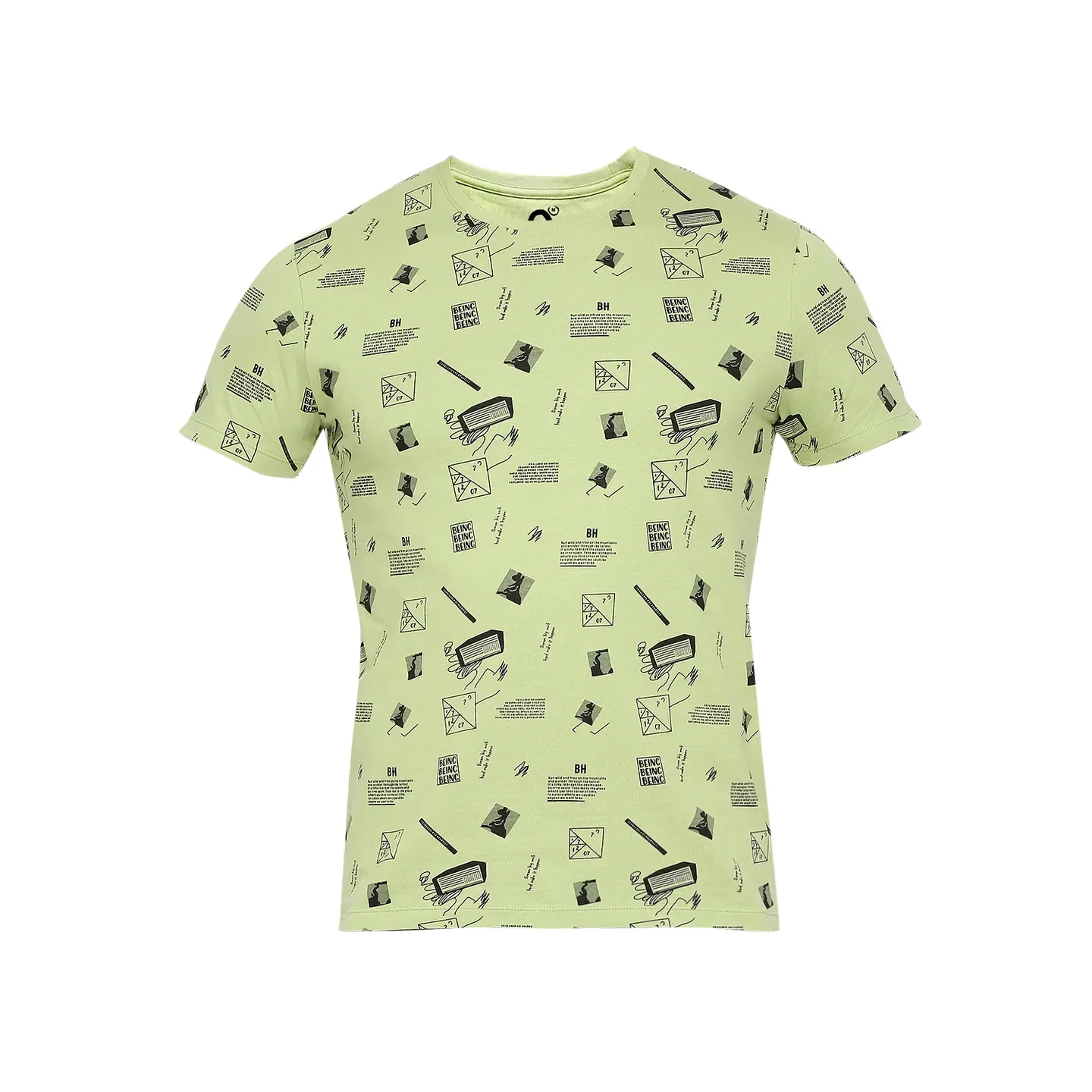 Green Regular Fit Men's Short Sleeves T-Shirt by Being Human Clothing - Image 14