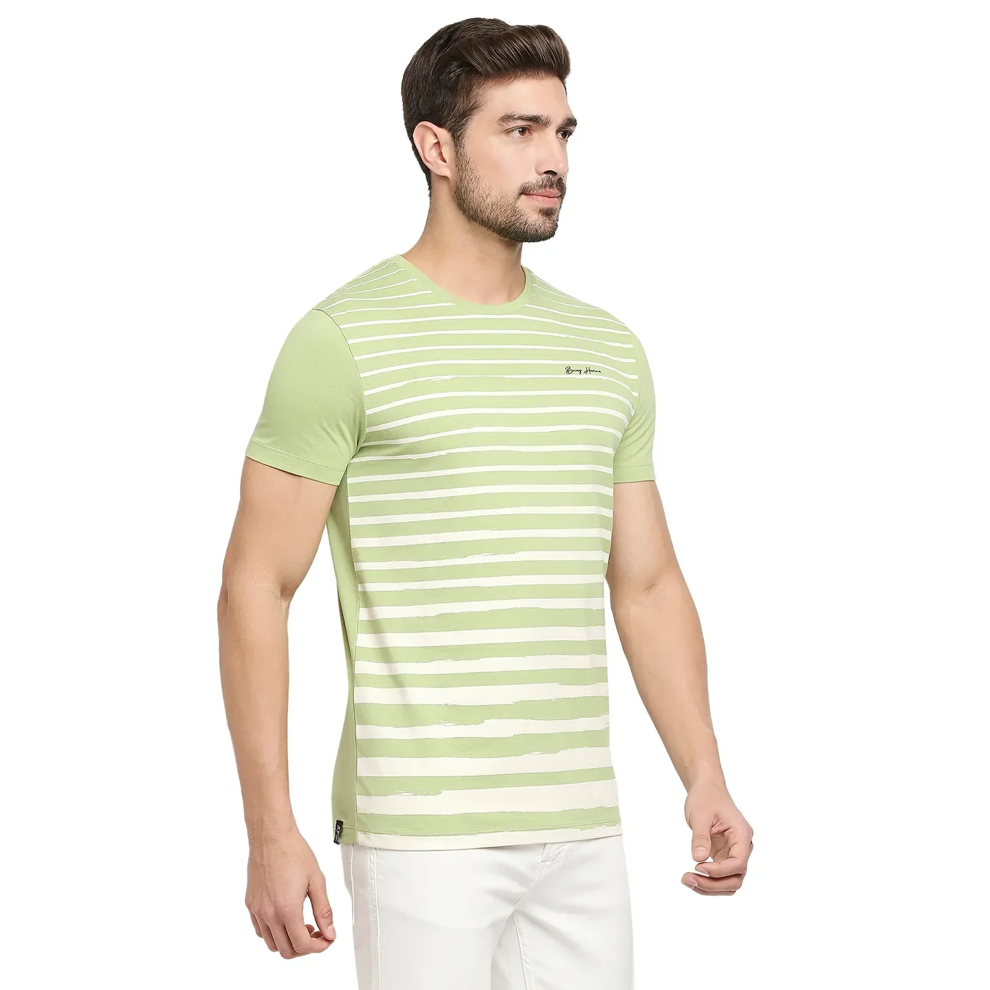 Green Regular Fit Men's Short Sleeves T-Shirt by Being Human Clothing - Image 3