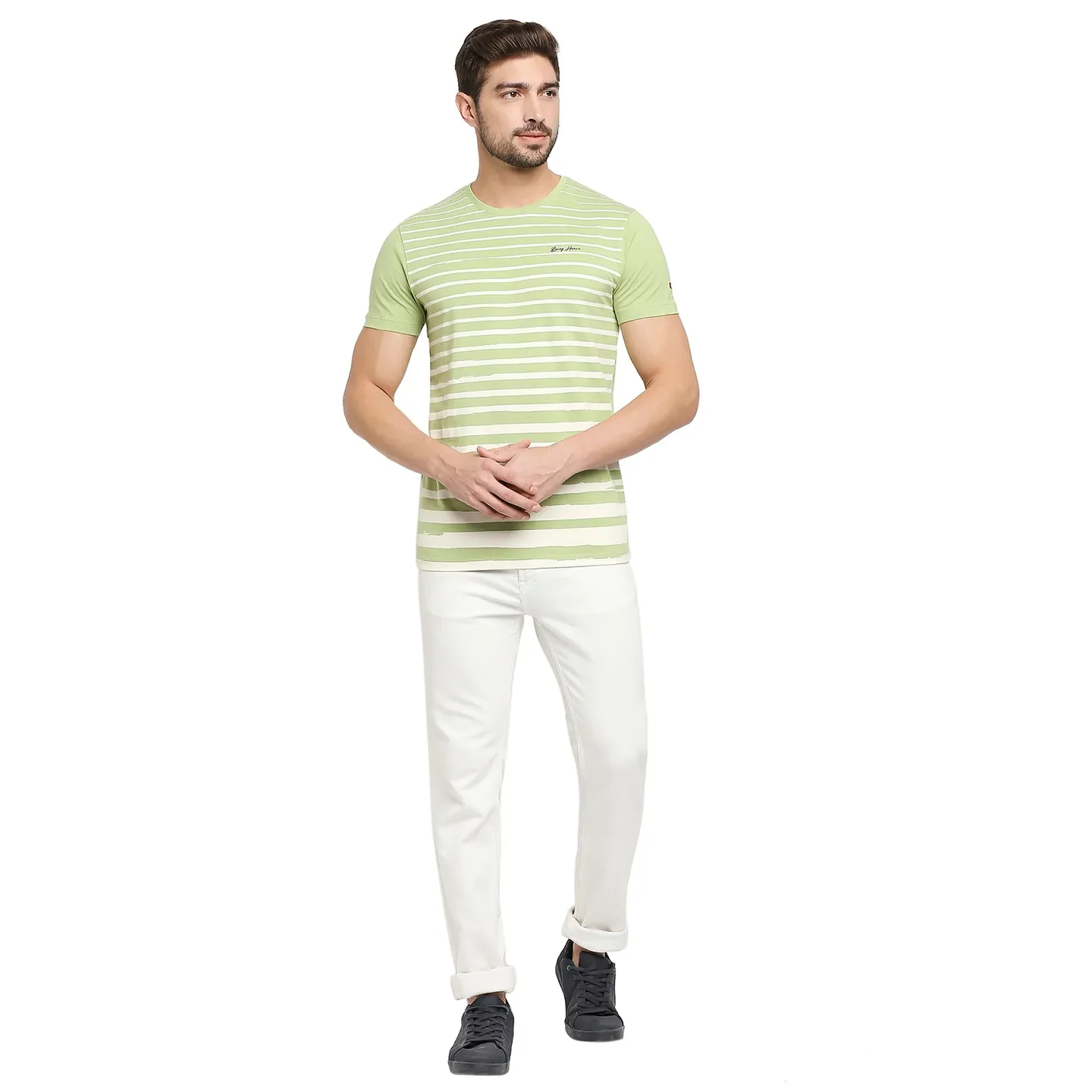 Green Regular Fit Men's Short Sleeves T-Shirt by Being Human Clothing - Image 6