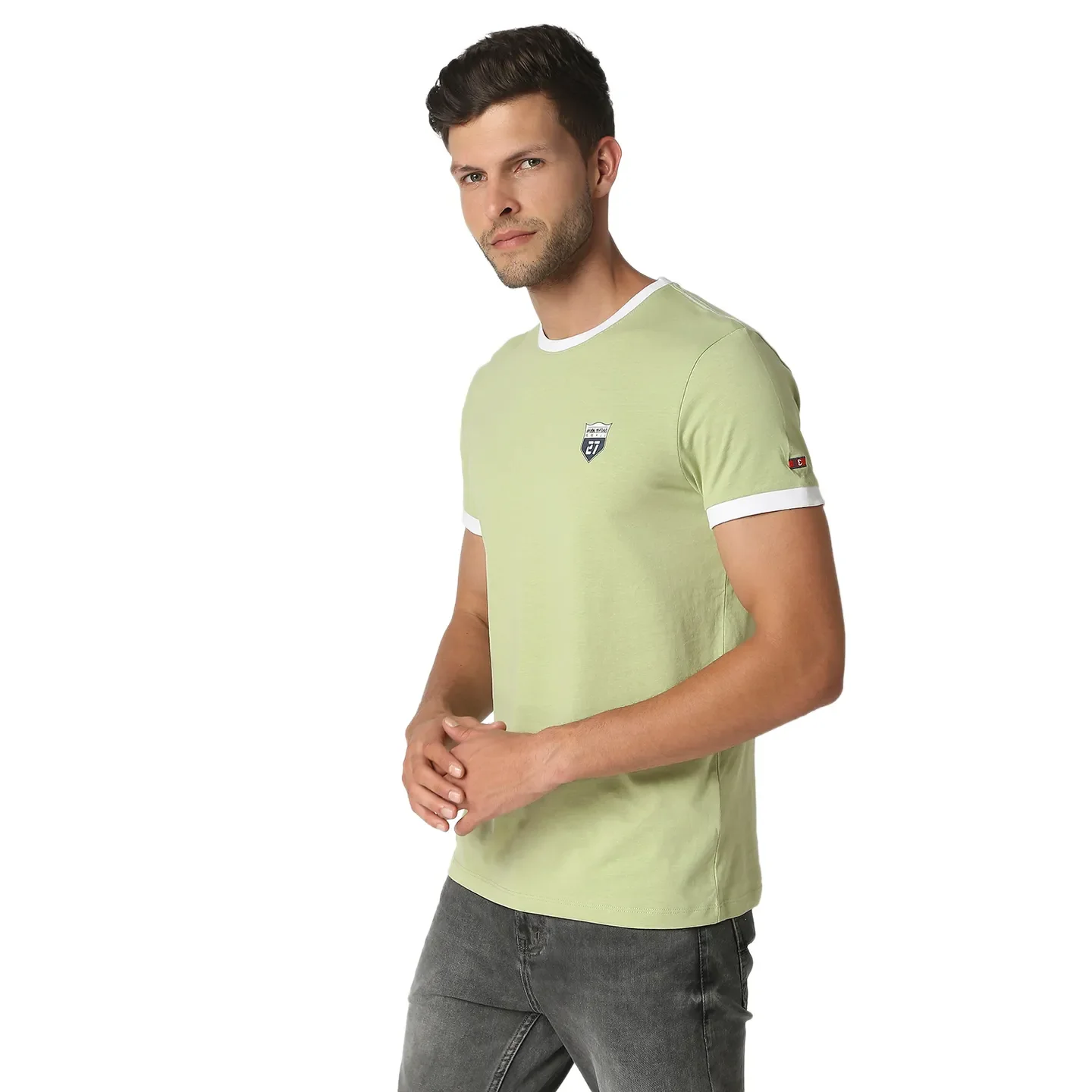 Green Regular Fit Men's Short Sleeves T-Shirt by Being Human Clothing - Image 2
