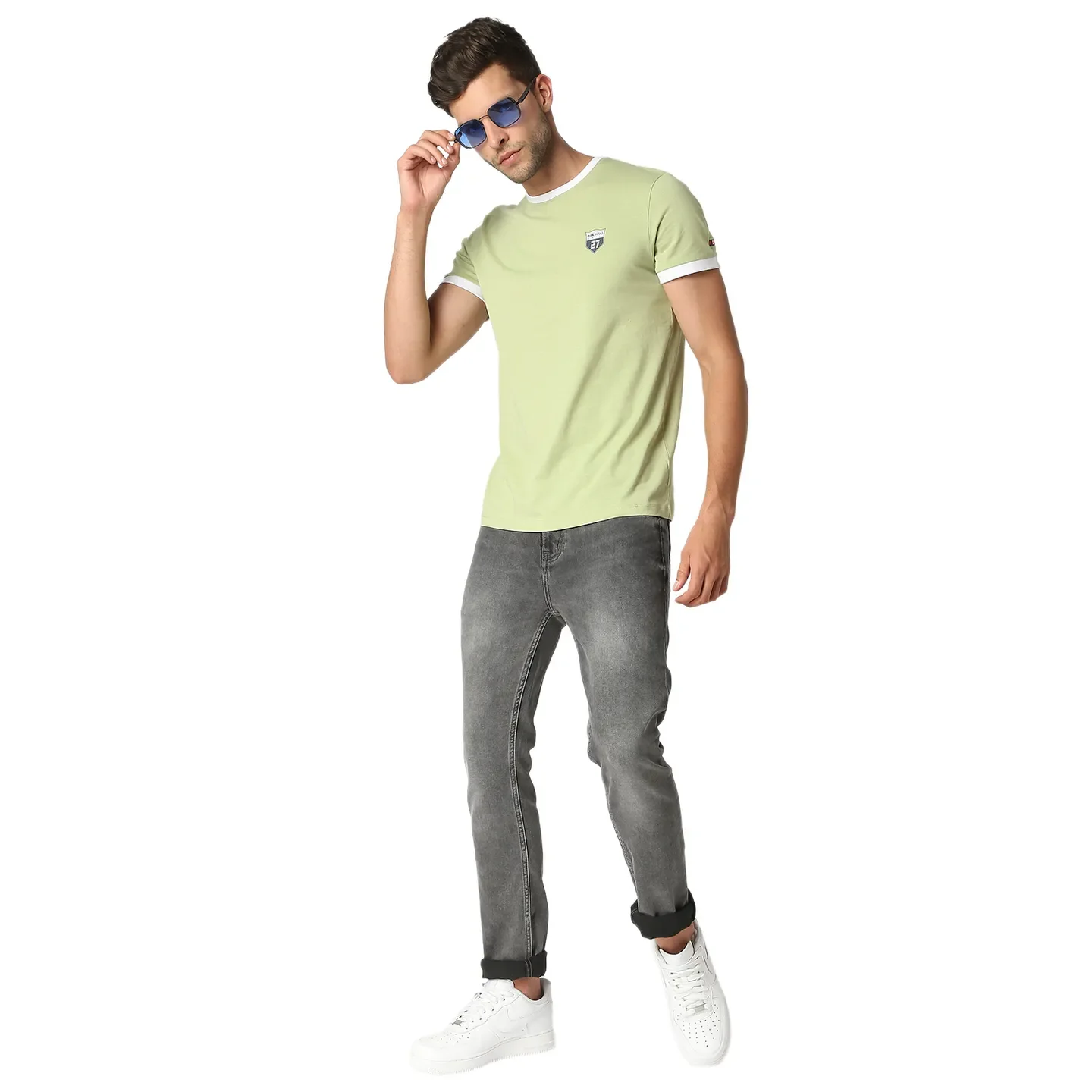 Green Regular Fit Men's Short Sleeves T-Shirt by Being Human Clothing - Image 4