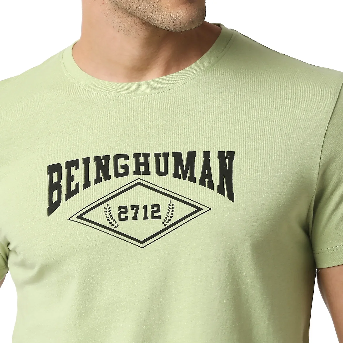 Green Regular Fit Men's Short Sleeves T-Shirt by Being Human Clothing - Image 5
