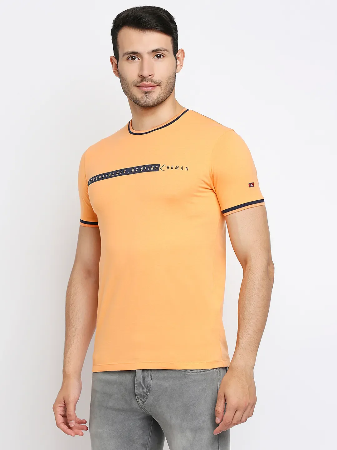 Orange Regular Fit Men's Short Sleeves T-Shirt by Being Human Clothing - Image 10