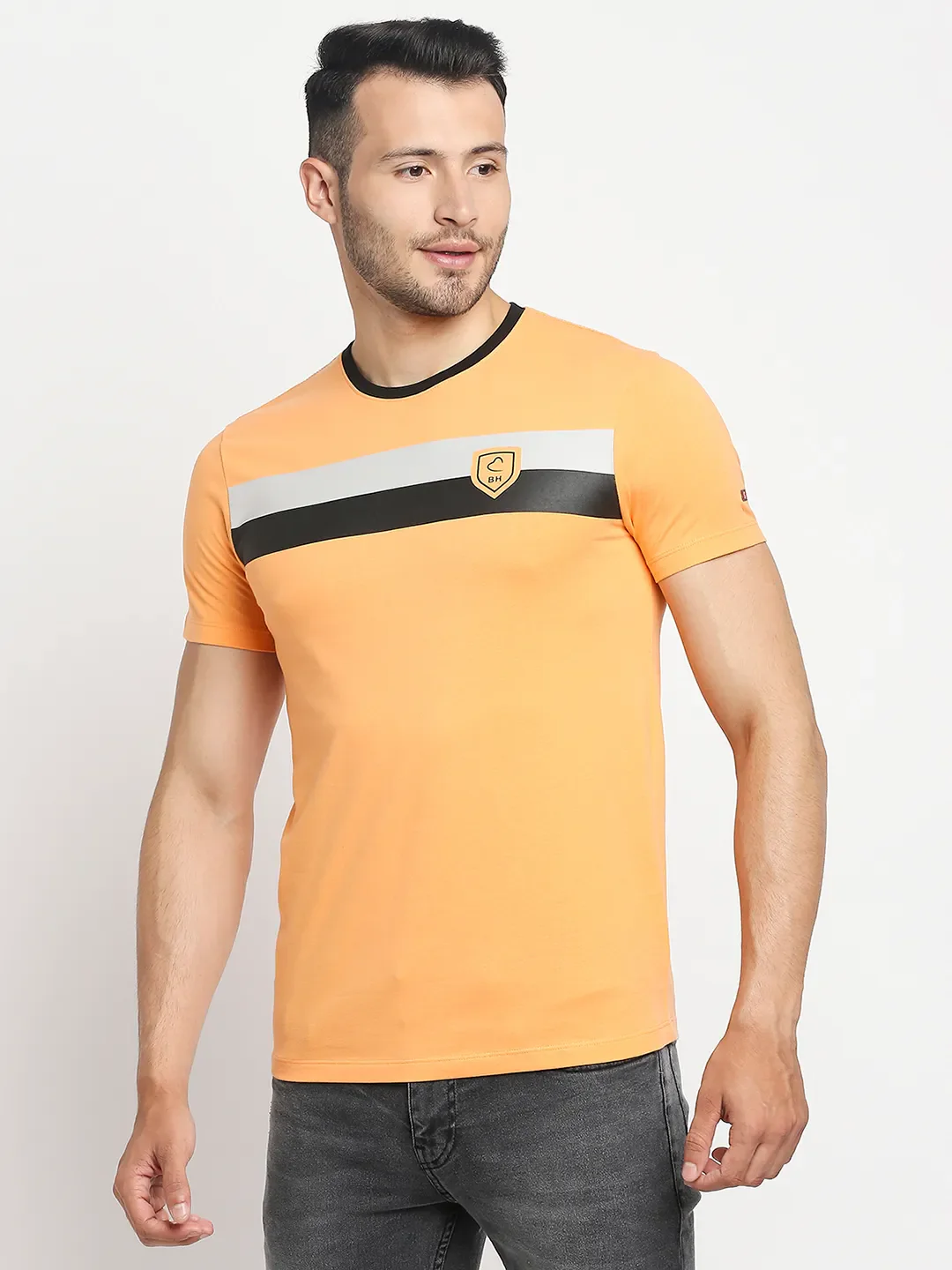 Orange Regular Fit Men's Short Sleeves T-Shirt by Being Human Clothing - Image 2