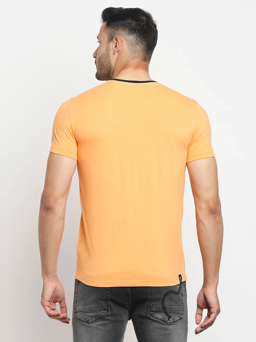 Orange Regular Fit Men's Short Sleeves T-Shirt by Being Human Clothing - Image 4