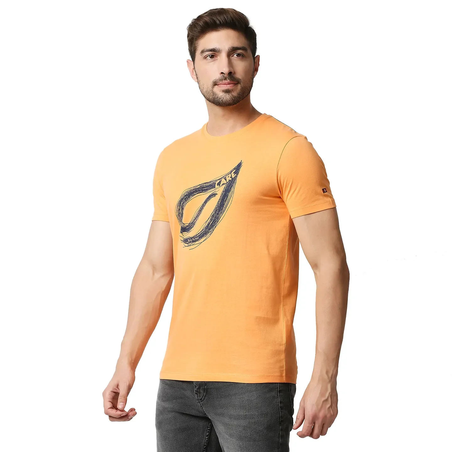 Orange Regular Fit Men's Short Sleeves T-Shirt by Being Human Clothing - Image 2