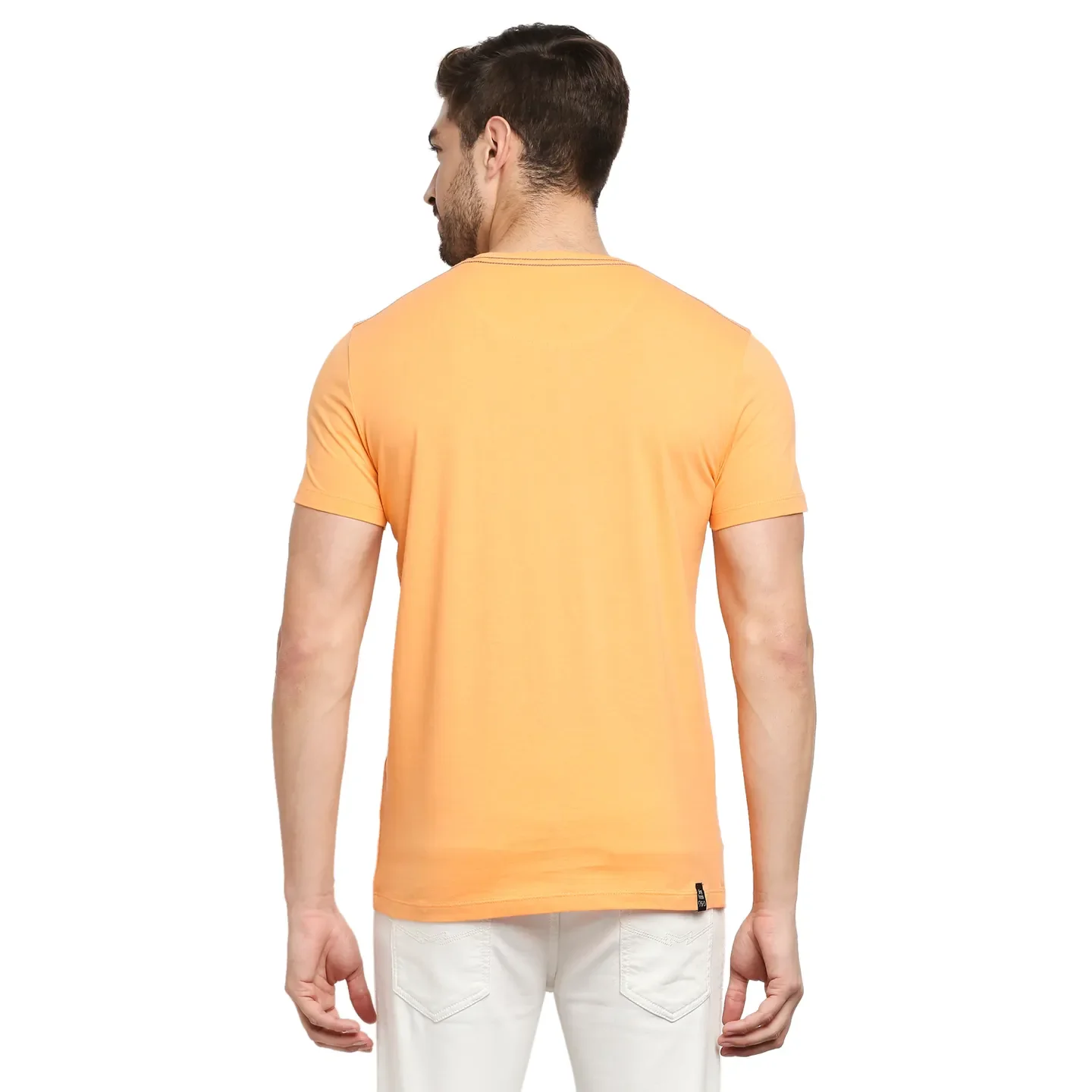 Orange Regular Fit Men's Short Sleeves T-Shirt by Being Human Clothing - Image 4