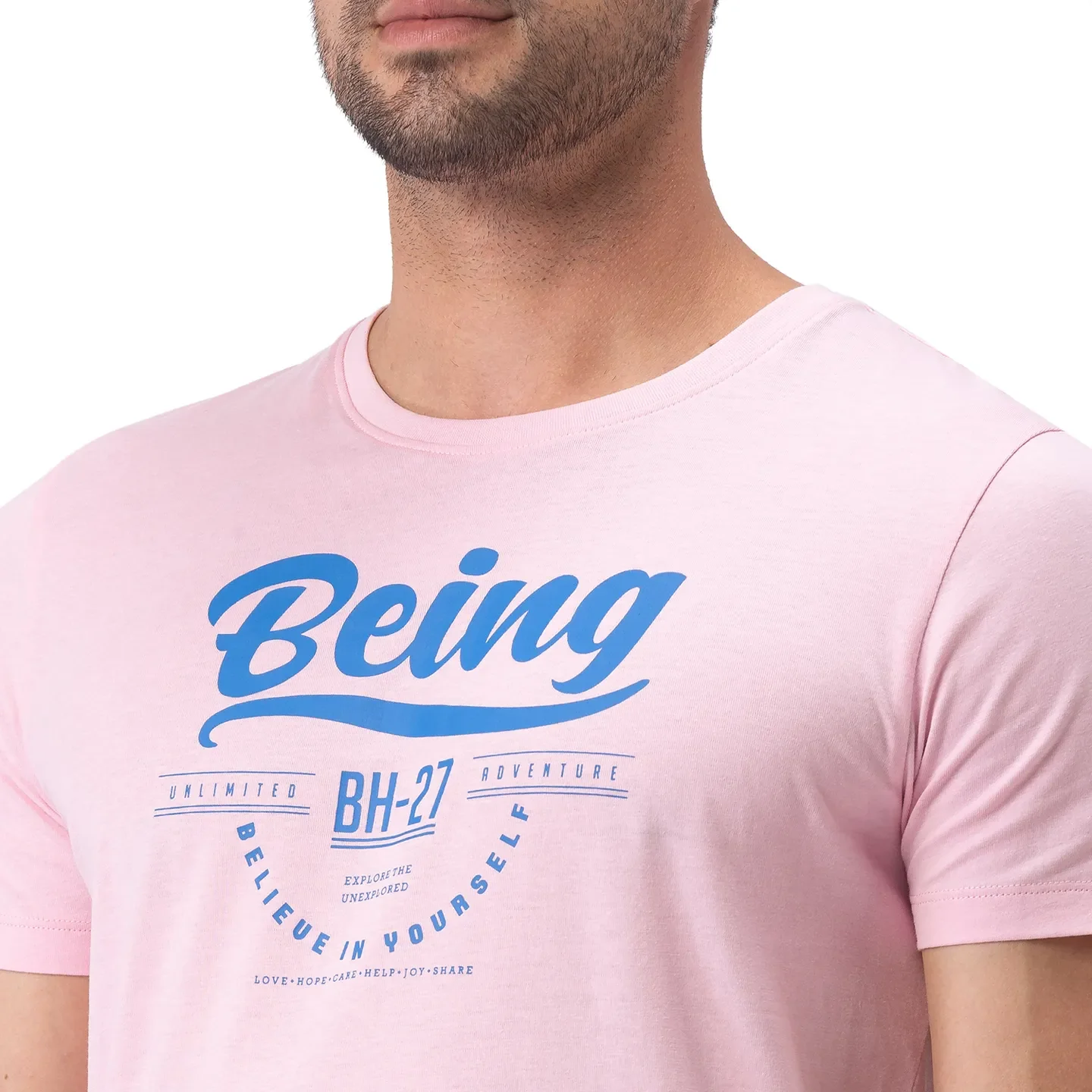 Pink Regular Fit Men's Short Sleeves T-Shirt by Being Human Clothing - Image 4