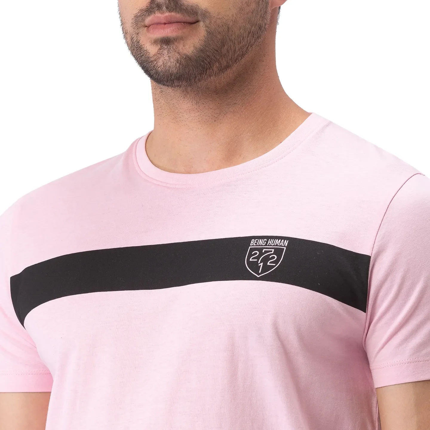 Pink Regular Fit Men's Short Sleeves T-Shirt by Being Human Clothing - Image 4
