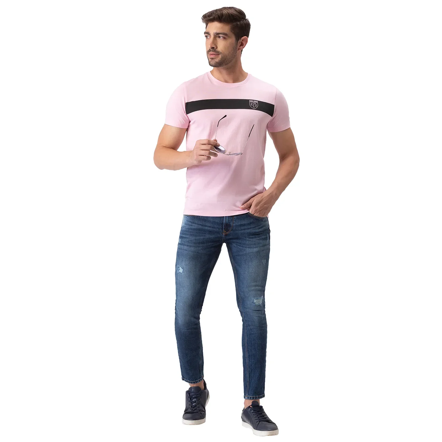 Pink Regular Fit Men's Short Sleeves T-Shirt by Being Human Clothing - Image 5