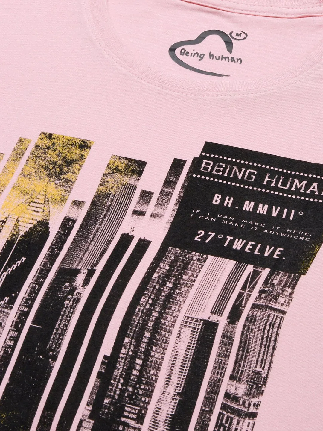 Pink Regular Fit Men's Short Sleeves T-Shirt by Being Human Clothing - Image 4