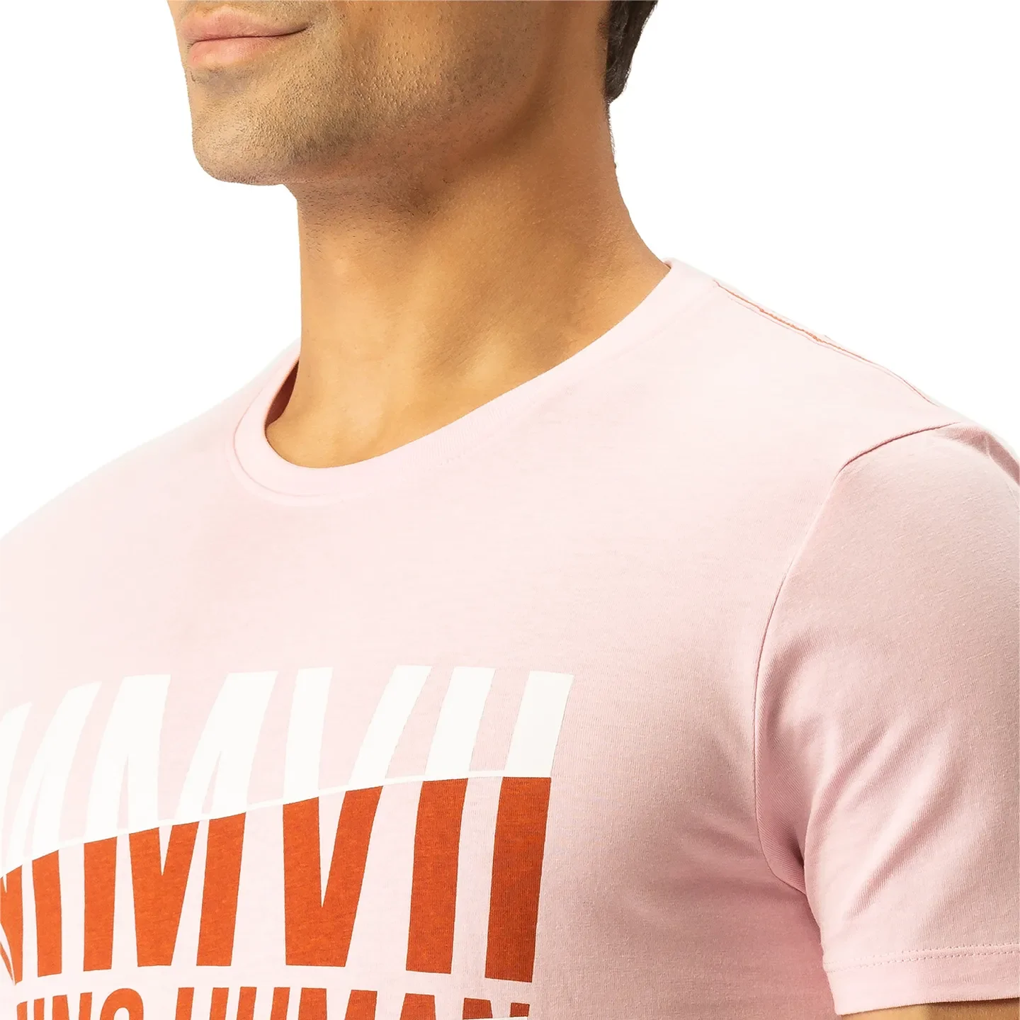 Pink Regular Fit Men's Short Sleeves T-Shirt by Being Human Clothing - Image 4