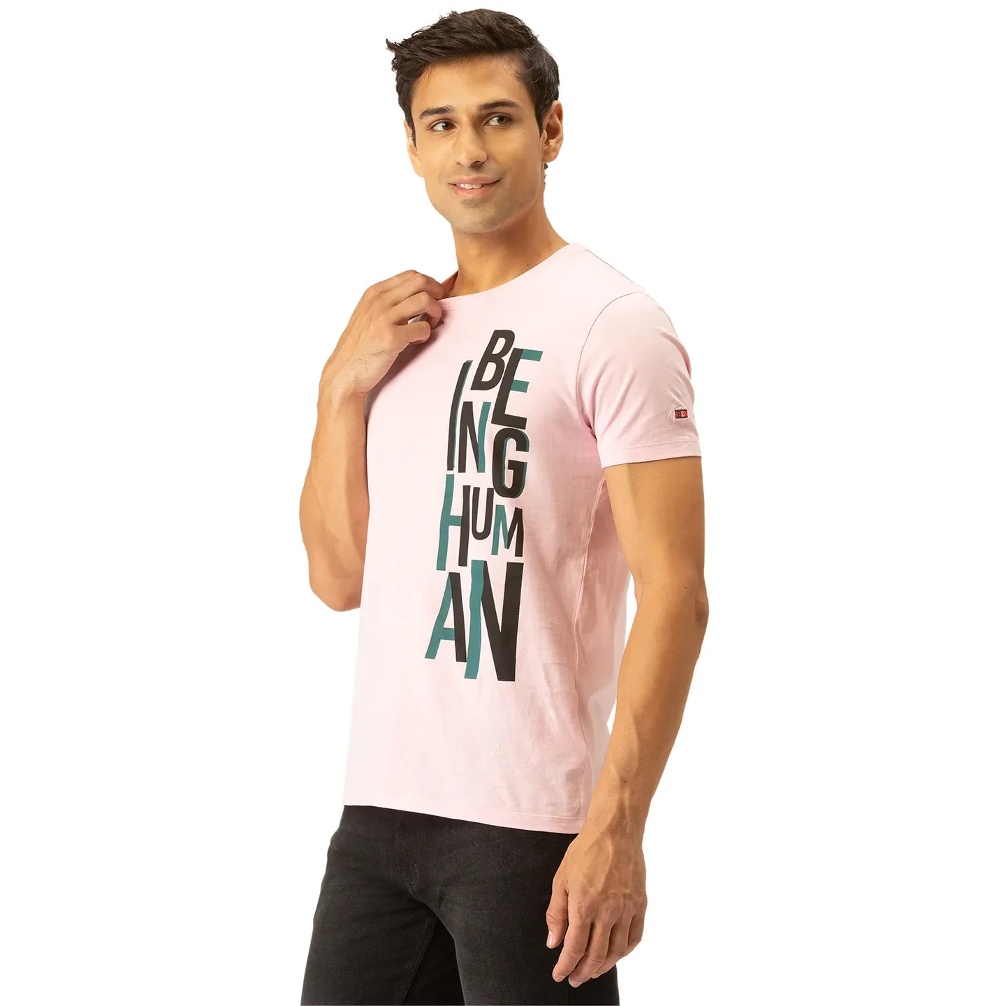 Pink Regular Fit Men's Short Sleeves T-Shirt by Being Human Clothing - Image 2