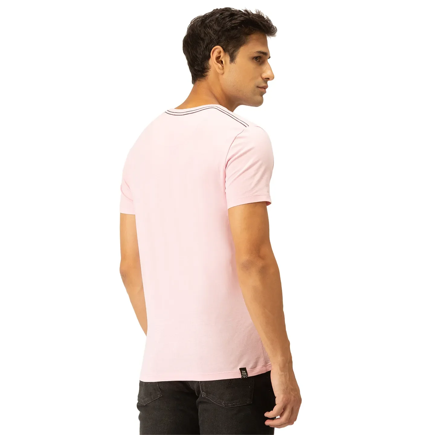 Pink Regular Fit Men's Short Sleeves T-Shirt by Being Human Clothing - Image 3