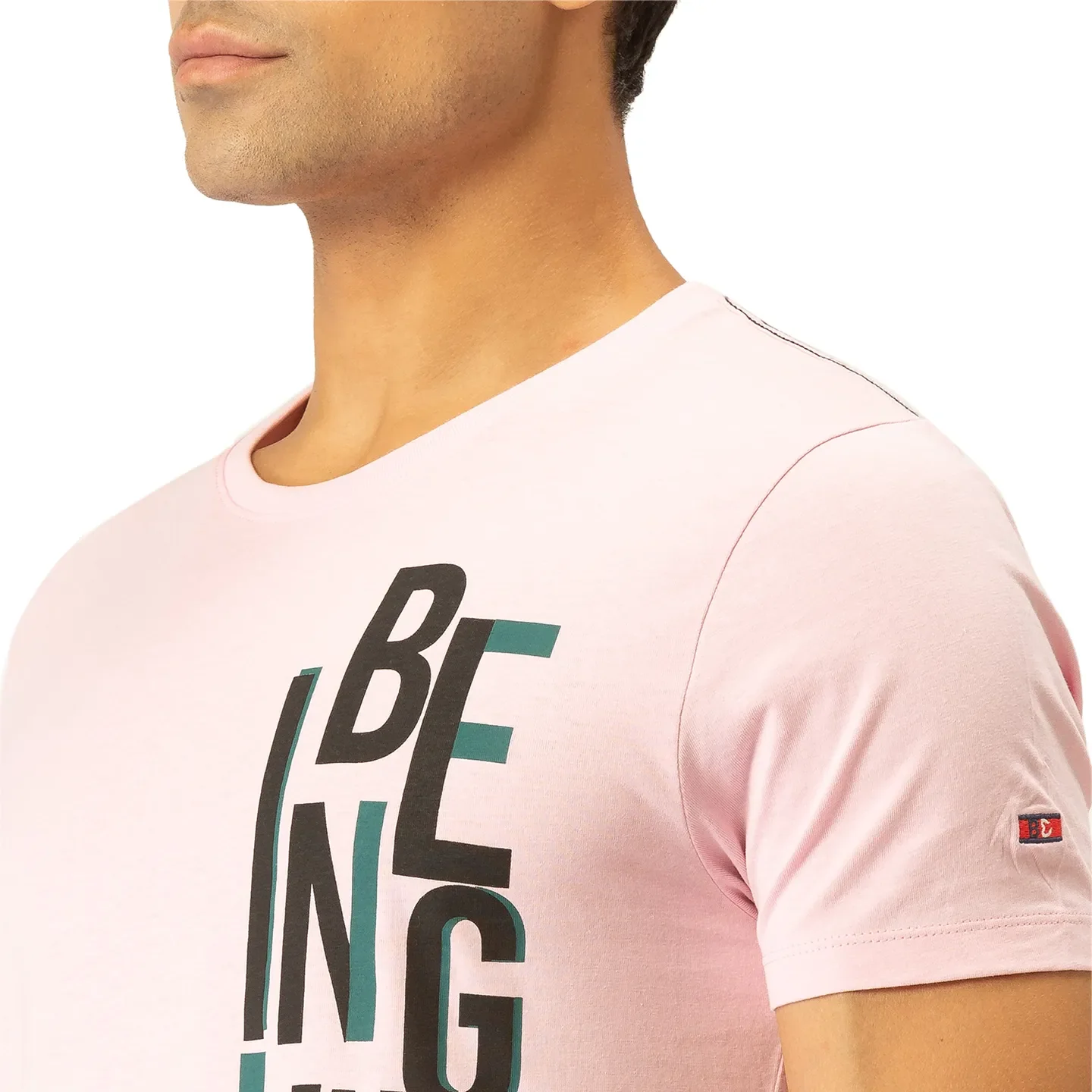 Pink Regular Fit Men's Short Sleeves T-Shirt by Being Human Clothing - Image 4