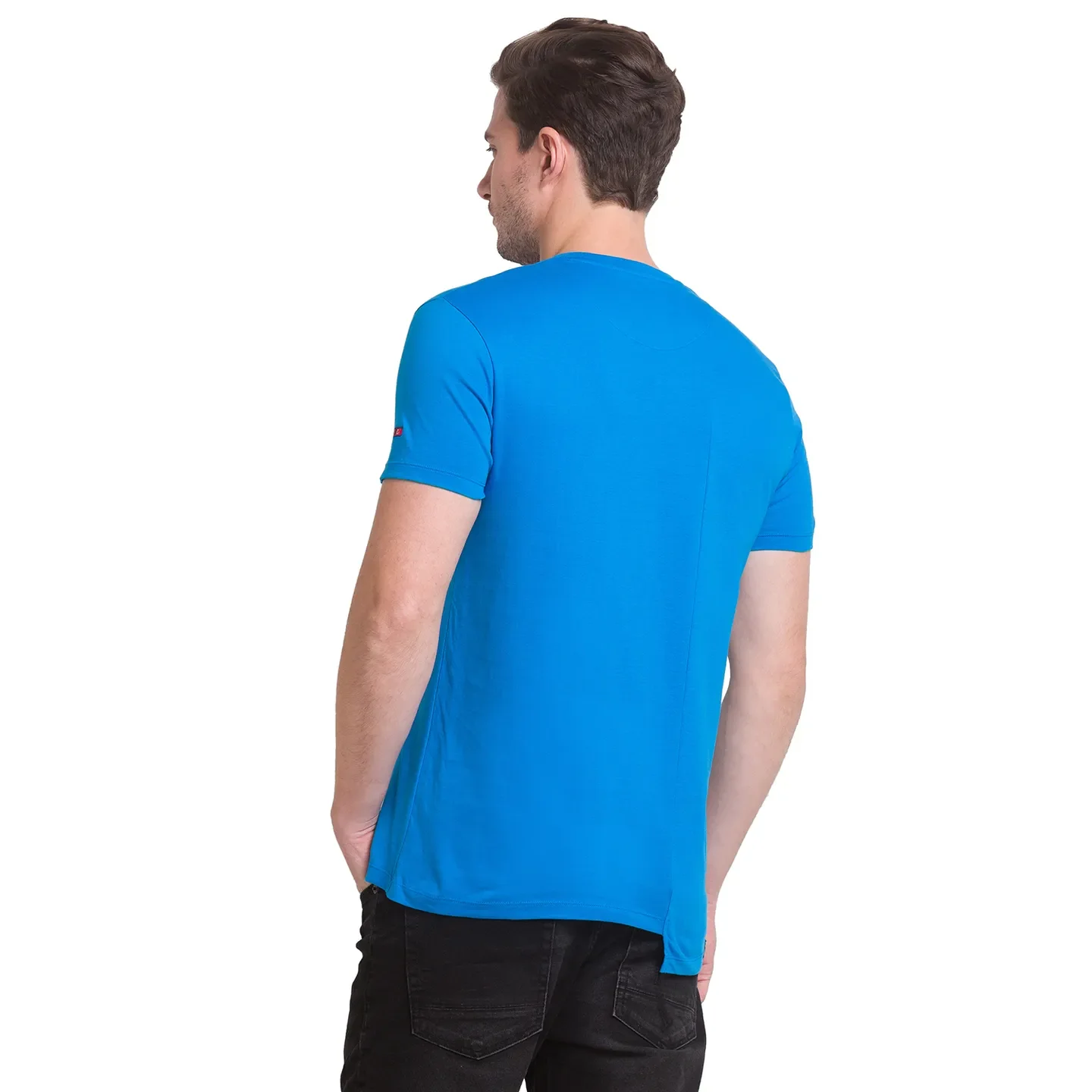 Blue Regular Fit Men's Short Sleeves T-Shirt by Being Human Clothing - Image 6