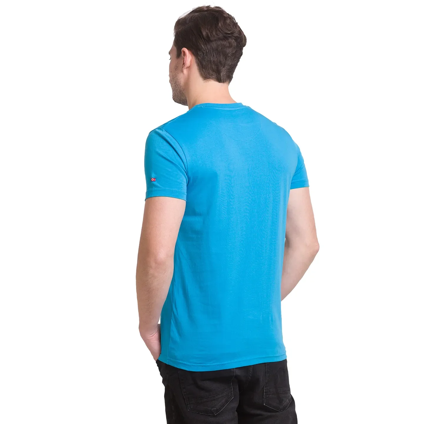 Malibu Blue Regular Fit Round Neck Men's T-Shirt by Being Human Clothing - Image 4