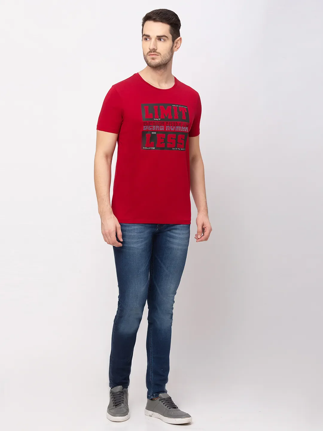 Red Regular Fit Men's Short Sleeves T-Shirt by Being Human Clothing - Image 5