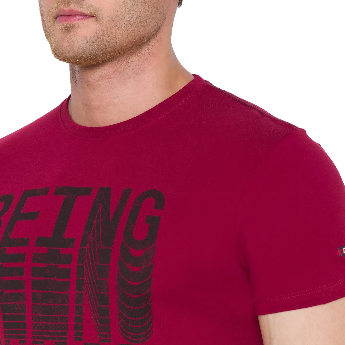 Red Regular Fit Men's Short Sleeves T-Shirt by Being Human Clothing - Image 3