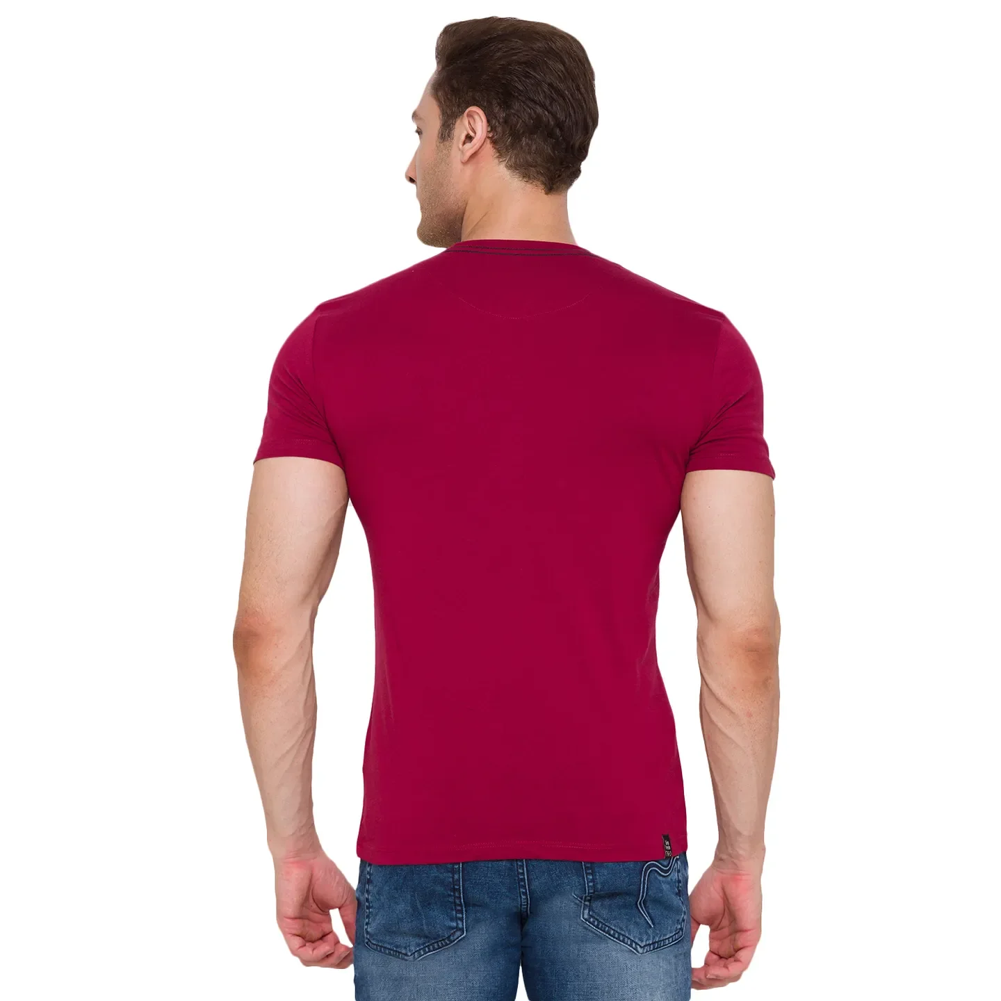 Red Regular Fit Men's Short Sleeves T-Shirt by Being Human Clothing - Image 4