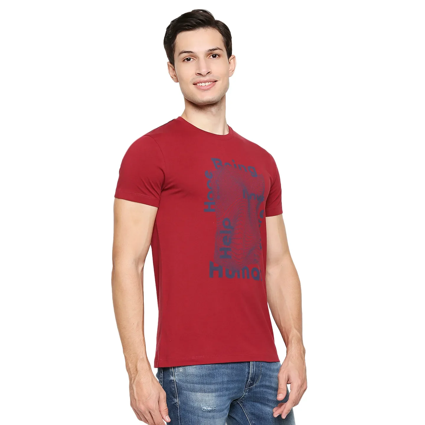 Red Regular Fit Men's Short Sleeves T-Shirt by Being Human Clothing - Image 3