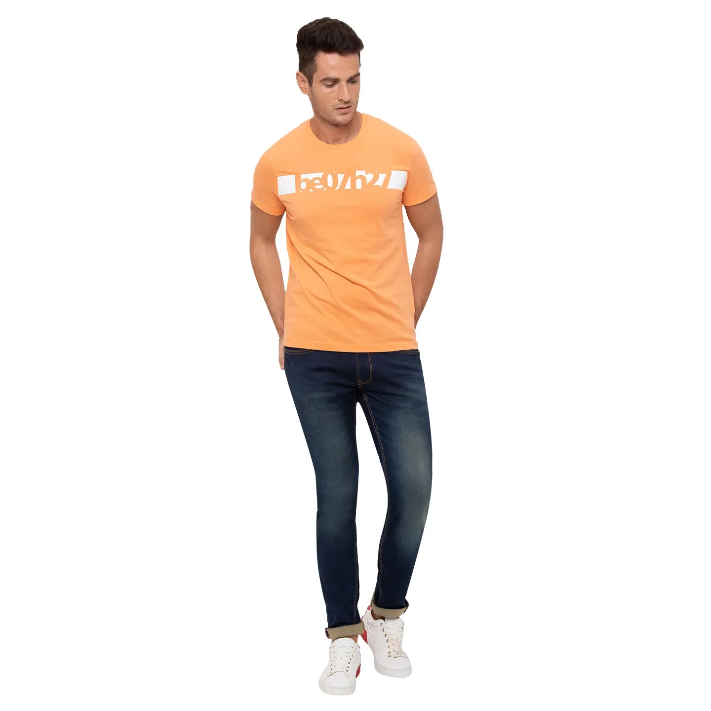 Brown Regular Fit Men's T-Shirt by Being Human Clothing - Image 2