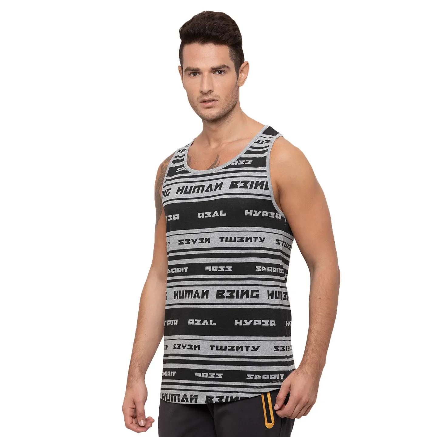 Grey Regular Fit Men's T-Shirt by Being Human Clothing - Image 4
