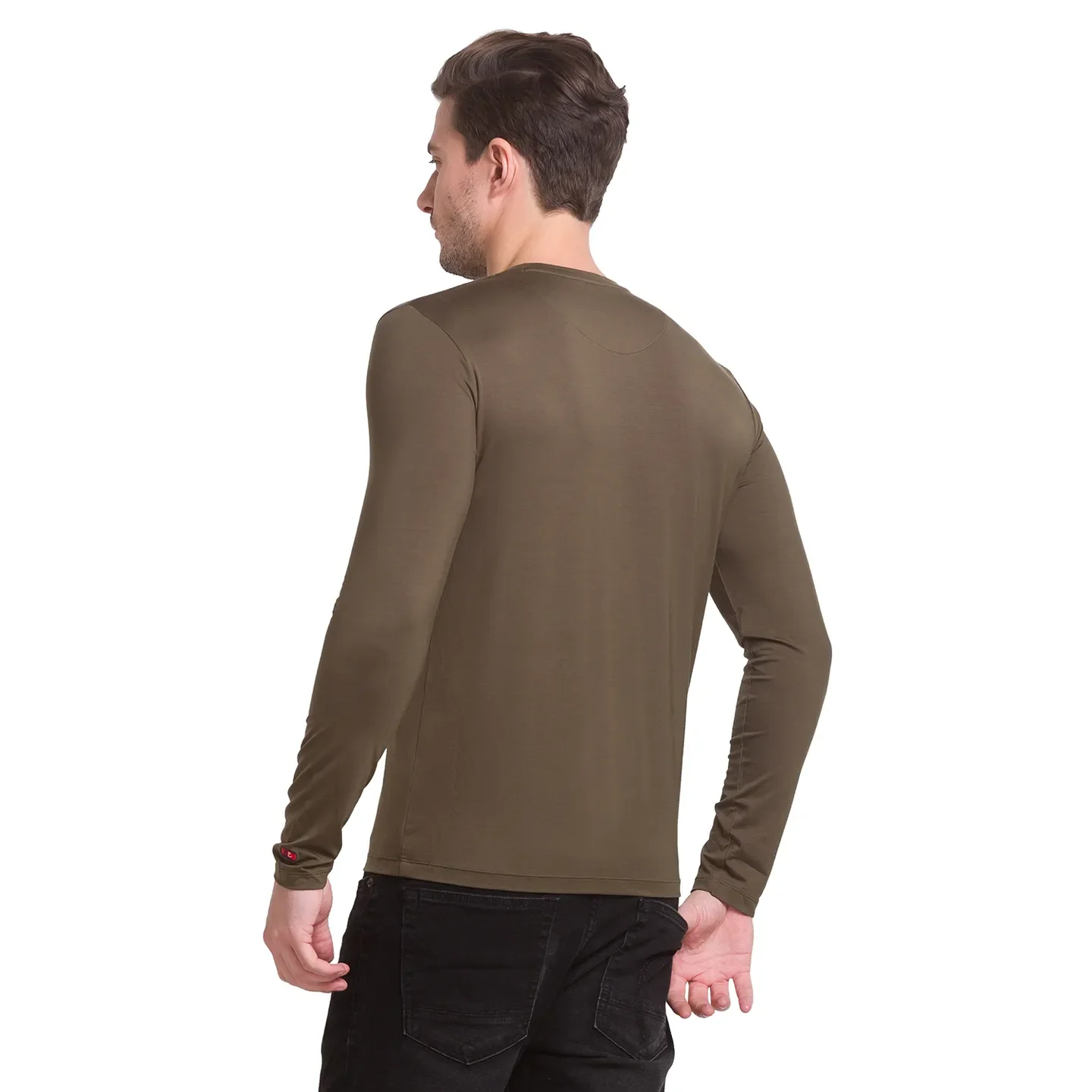 Military Green Regular Fit Round Neck Men's T-Shirt by Being Human Clothing - Image 4