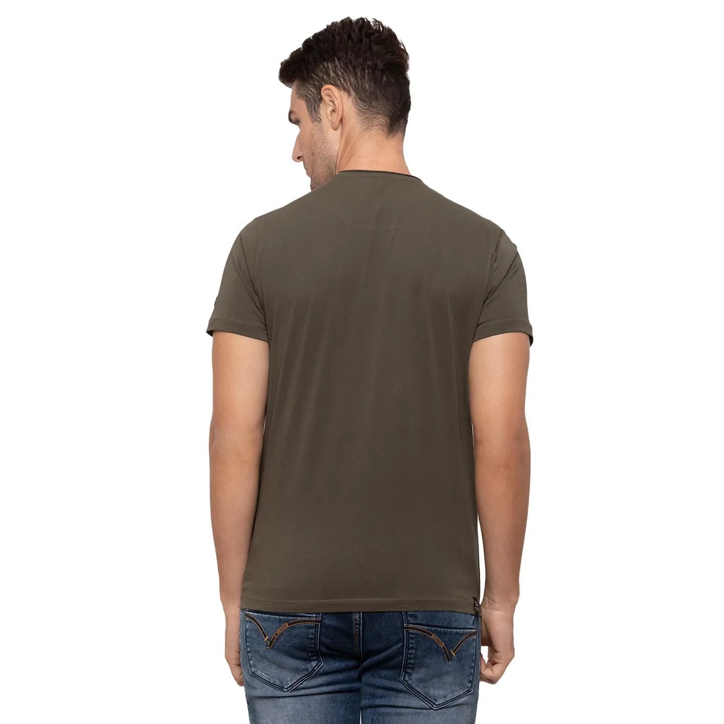 Green Regular Fit Men's T-Shirt by Being Human Clothing - Image 3