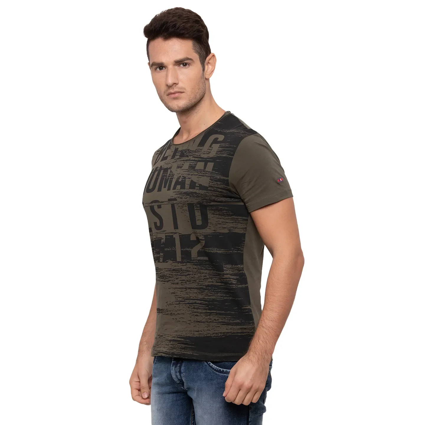 Green Regular Fit Men's T-Shirt by Being Human Clothing - Image 4