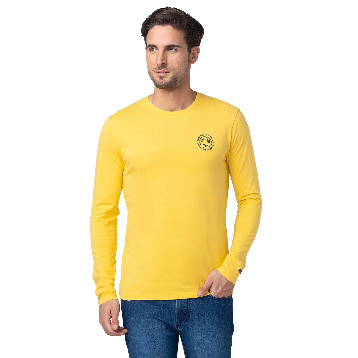 Mimosa Regular Fit Round Neck Men's T-Shirt by Being Human Clothing