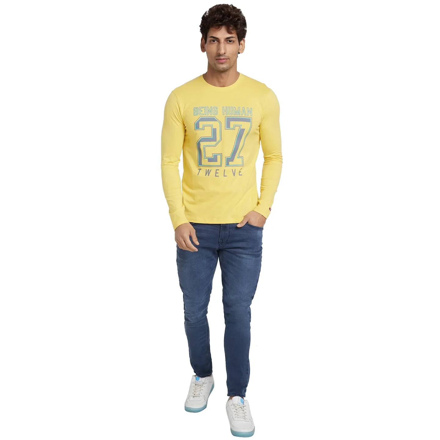 Purple Regular Fit Men's Long Sleeves T-Shirt by Being Human Clothing - Image 5