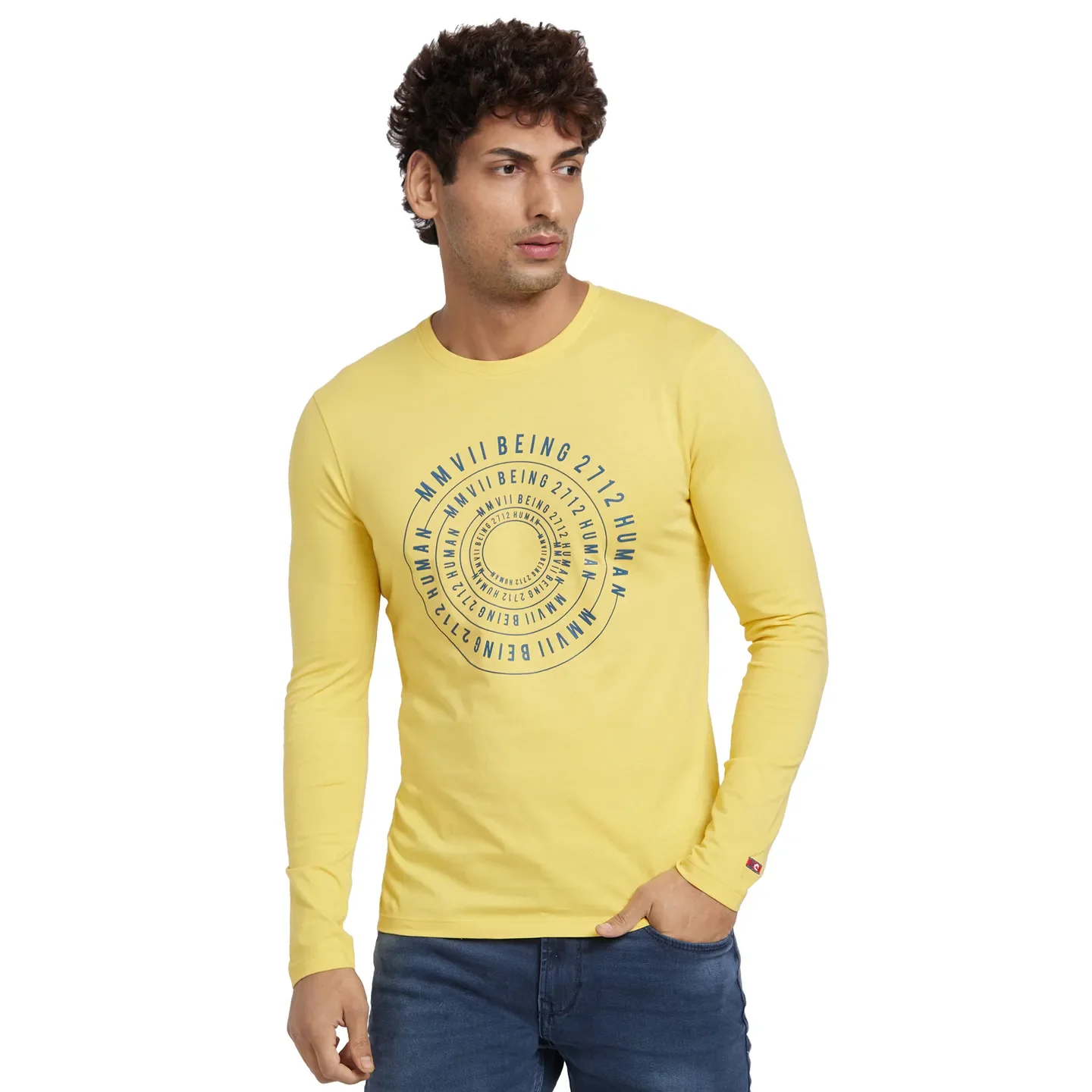 Purple Regular Fit Men's Long Sleeves T-Shirt by Being Human Clothing