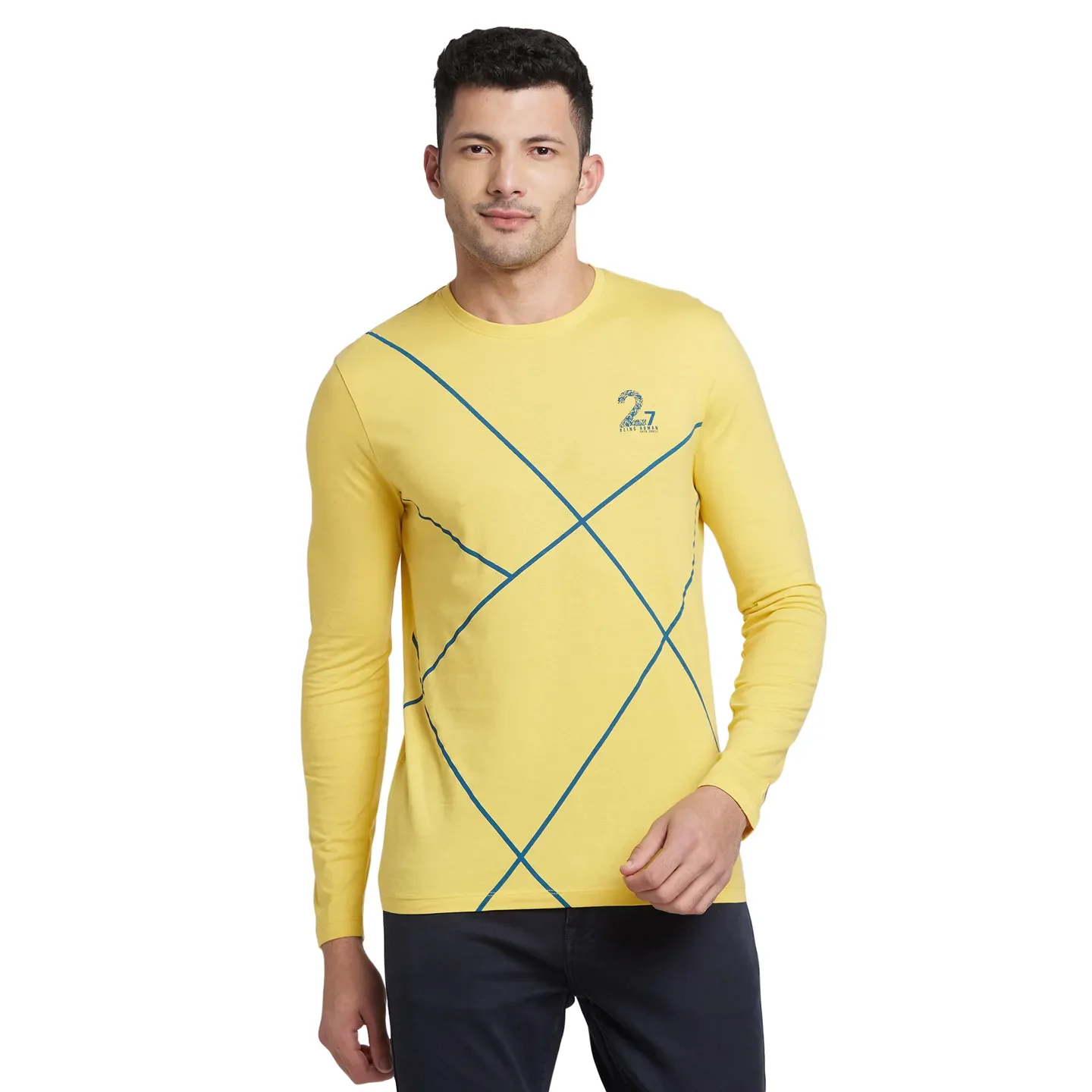 Purple Regular Fit Men's Long Sleeves T-Shirt by Being Human Clothing