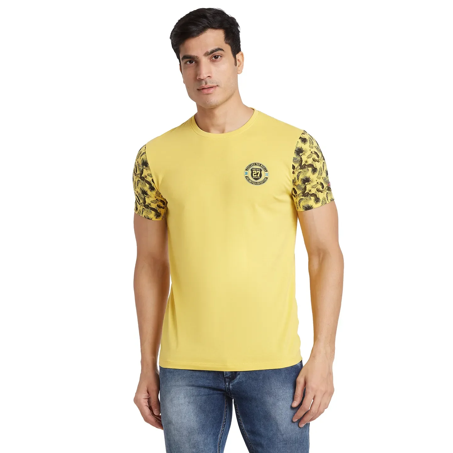 Purple Regular Fit Men's Short Sleeves T-Shirt by Being Human Clothing
