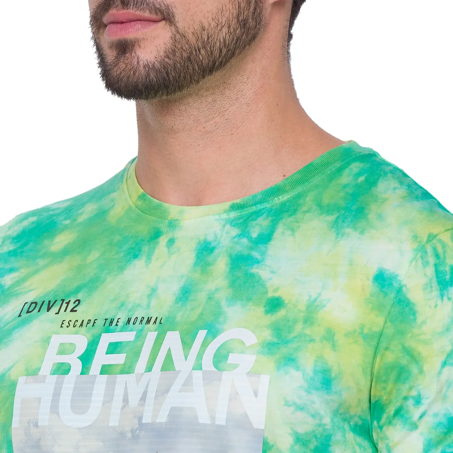 Green Regular Fit Men's Short Sleeves T-Shirt by Being Human Clothing - Image 4