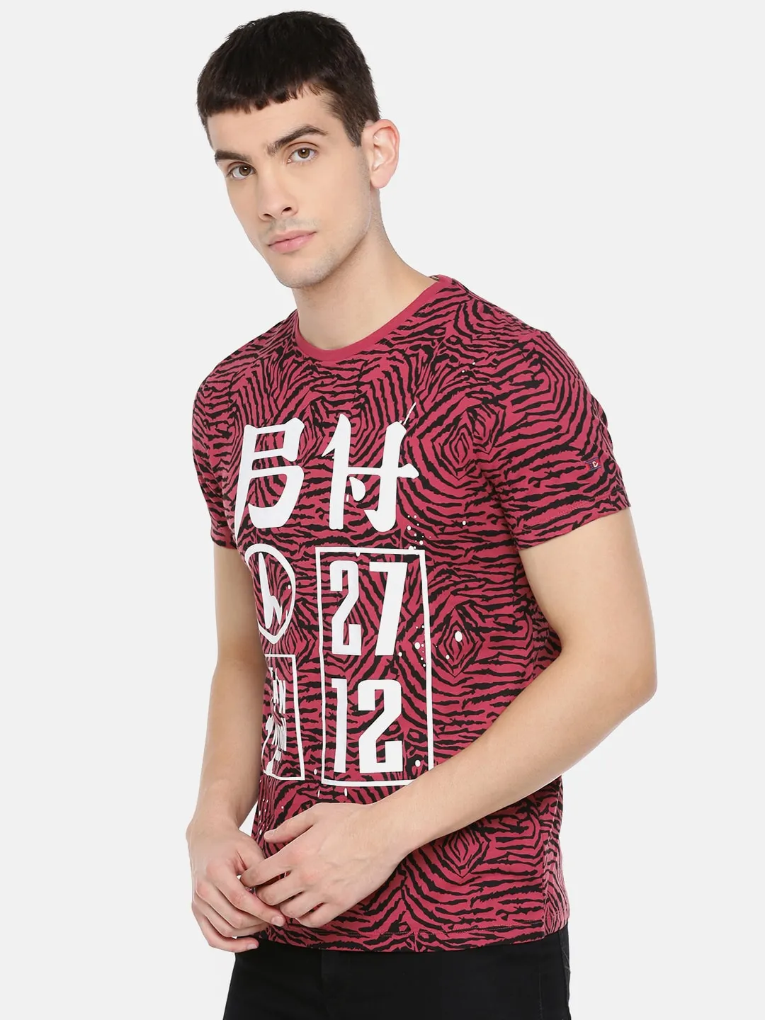 Miniral Red Regular Fit Round Neck Men's T-Shirt by Being Human Clothing - Image 2
