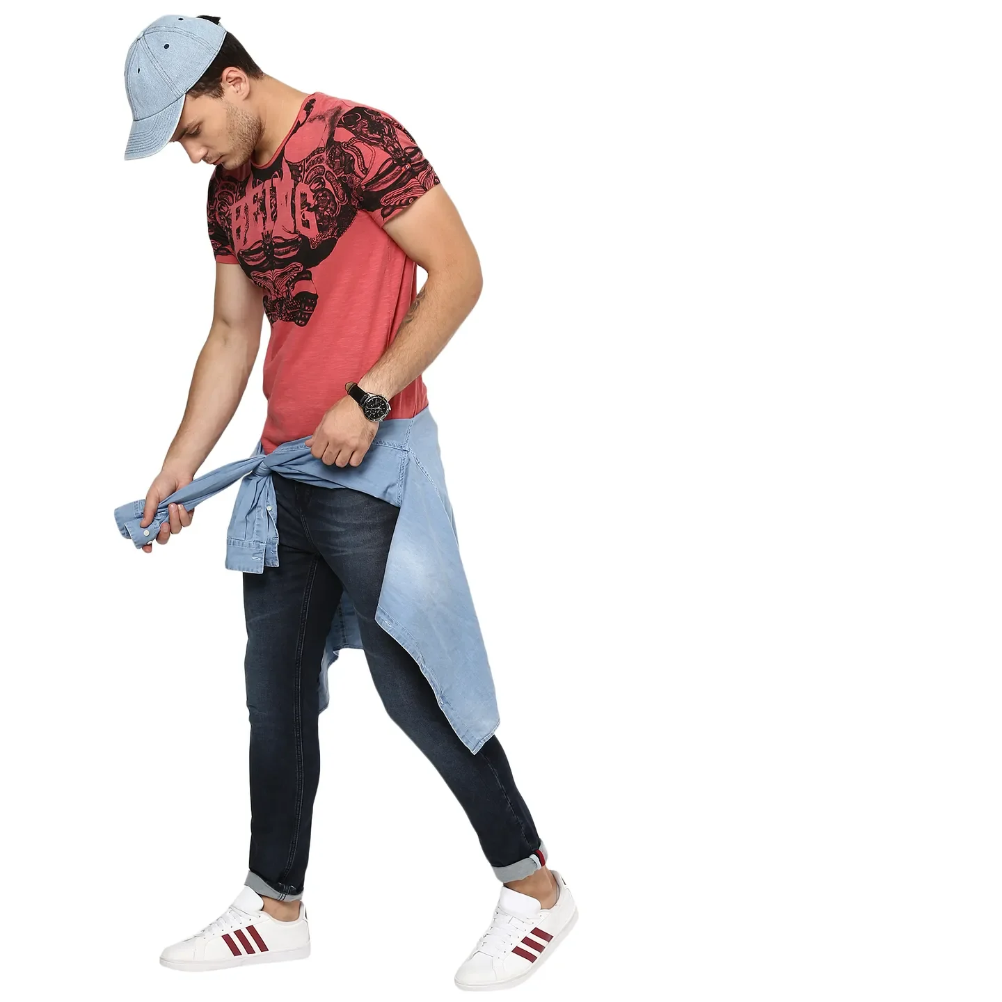 Red Regular Fit Men's Short Sleeves T-Shirt by Being Human Clothing - Image 2