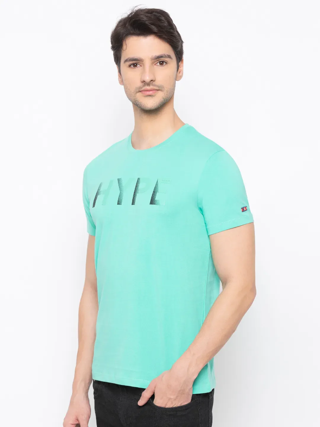 Green Regular Fit Men's Short Sleeves T-Shirt by Being Human Clothing - Image 2